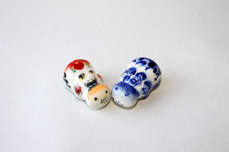 Tiny Hippo Gift Animal Figurine Hippopotamus ceramic sculpture Small animal miniature Hippo Art Items Gift for hippo lover Newborn boy girl
