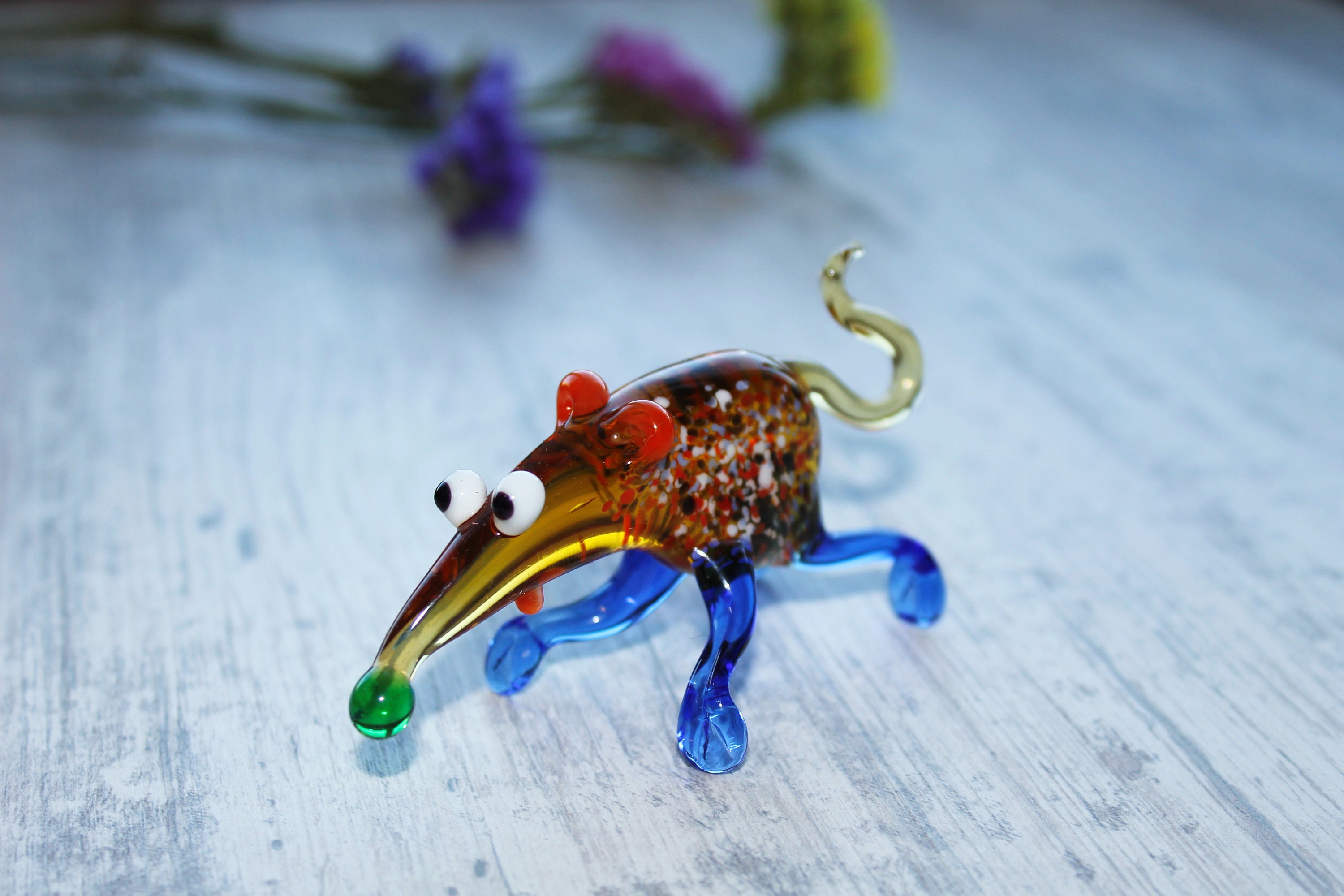 Glass Rat Miniature Mouse Mini Figurine Ceramic Decorative Sculpture …