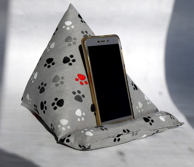 Ipad Stand Pod Pillow Cell Phone Cushion Dog Paws Fabric Etsy