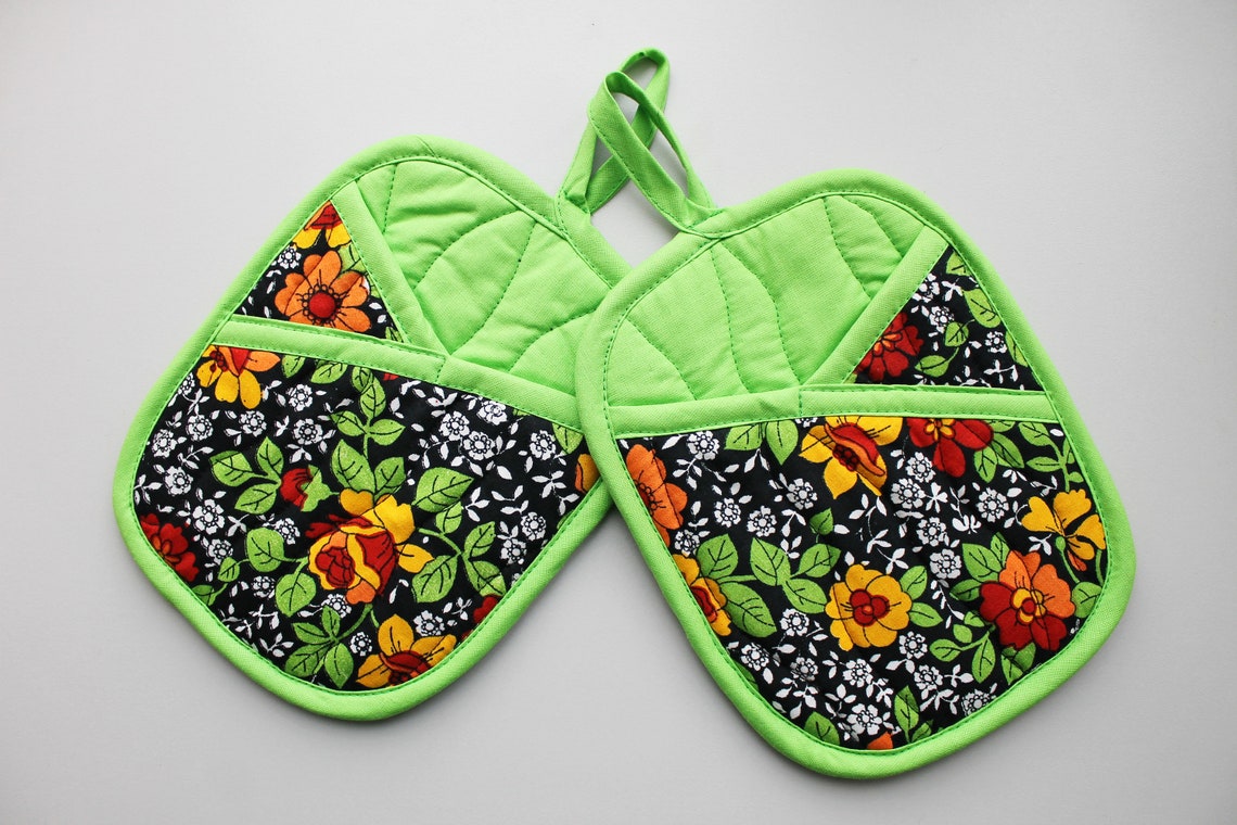 Oven Mitts Pot Holders Square Hot Pads Pocket Potholders Etsy