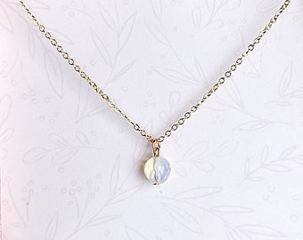 Opal necklace, dainty opal necklace for women, gemstone necklace, opal pendant necklace, simple necklace, delicate necklace, gold necklace