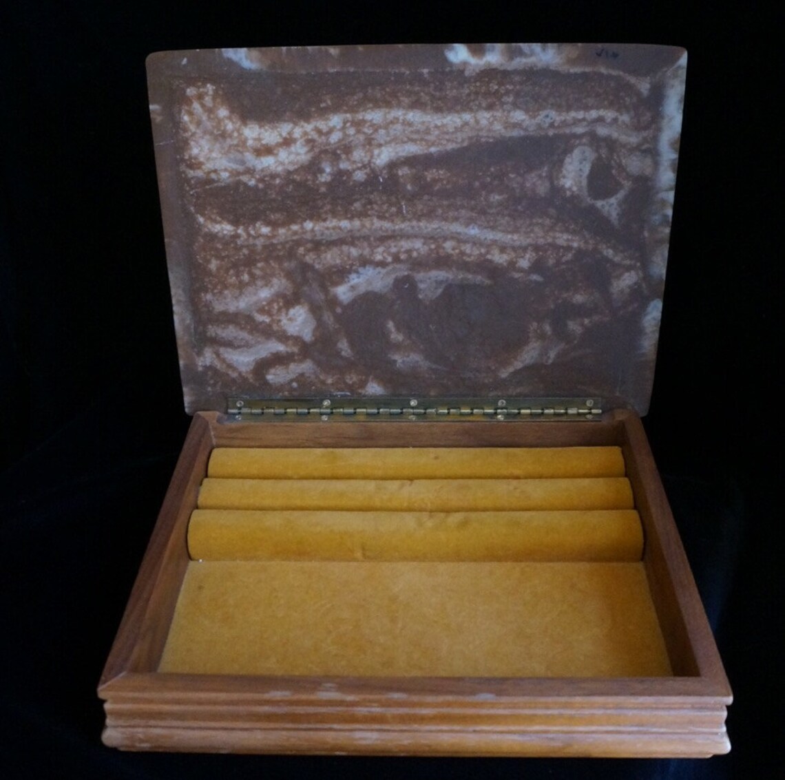 Dante Cavaliers American Walnut Carved Incolay Stone Jewelry Box Etsy