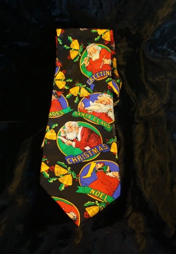 Whimsical Vintage Christmas Silk Tie