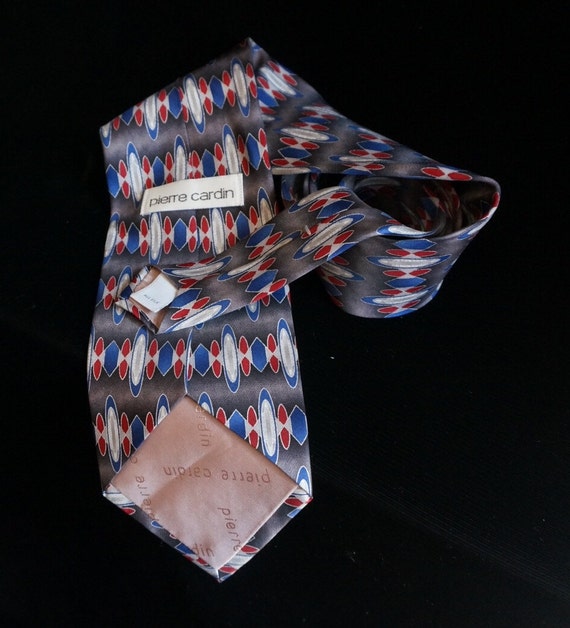 Vintage Silk Blue Diamond Tie - image 5