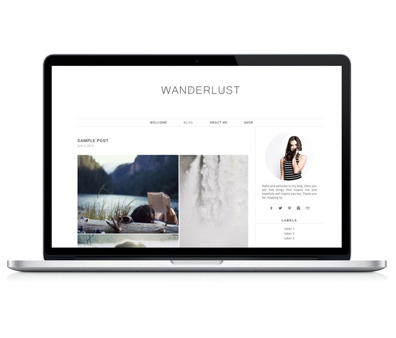 Wordpress Theme - Wanderlust - Responsive Wordpress Blog Design - Wordpress Template - Wordpress Theme Feminime - Wordpress Theme Modern 