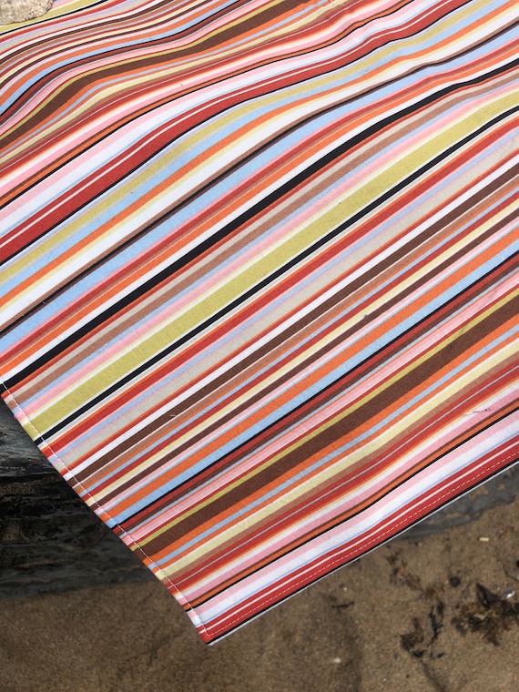 Stripe Paul Smith style Waterproof Picnic Mat Outdoor Rug Backing Camping Festival Mat Picnic, Beach Baby Changing Bushcraft Hiking Kneeling