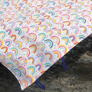 Tapete de piquenique à prova d'água arco-íris, cobertor para áreas externas, tapete de apoio, acampamento, festival, piquenique, praia, troca de fraldas, bushcraft, caminhadas, ajoelhado
