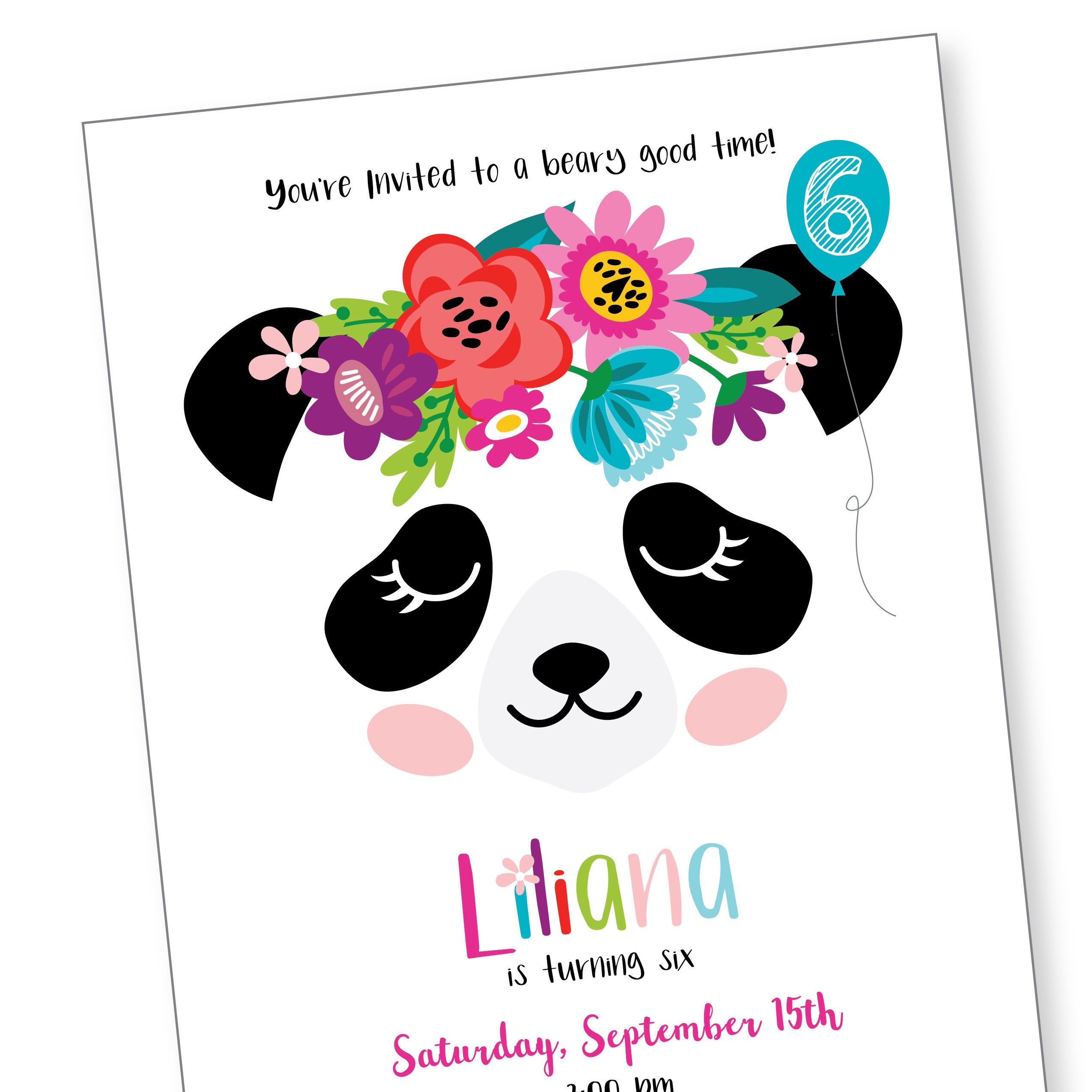 Panda Birthday Invitations Printable Printable Word Searches