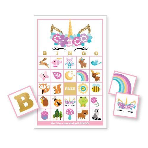 Eyelash Unicorn BINGO Game Kid's Printable Bingo Game - Etsy