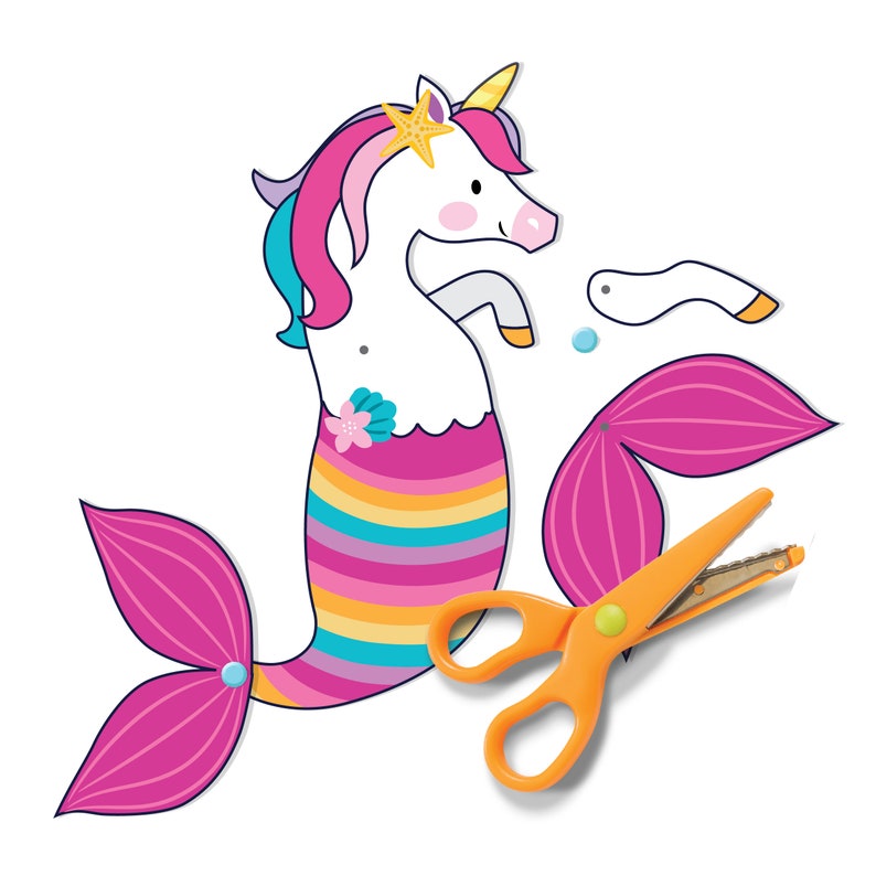 unicorn mermaid articulated paper dolls instant diy