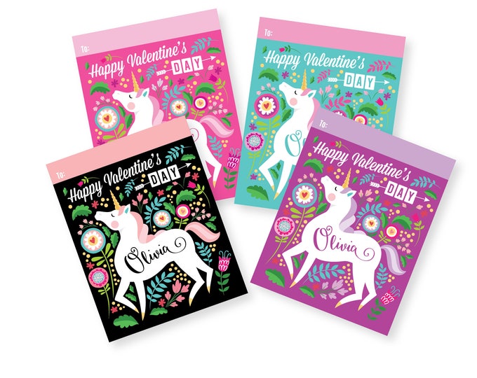 Unicorn Valentines Day Cards printable DIY card classroom, Valentine printable custom text, print for kids classroom, Valentine's Unicorn