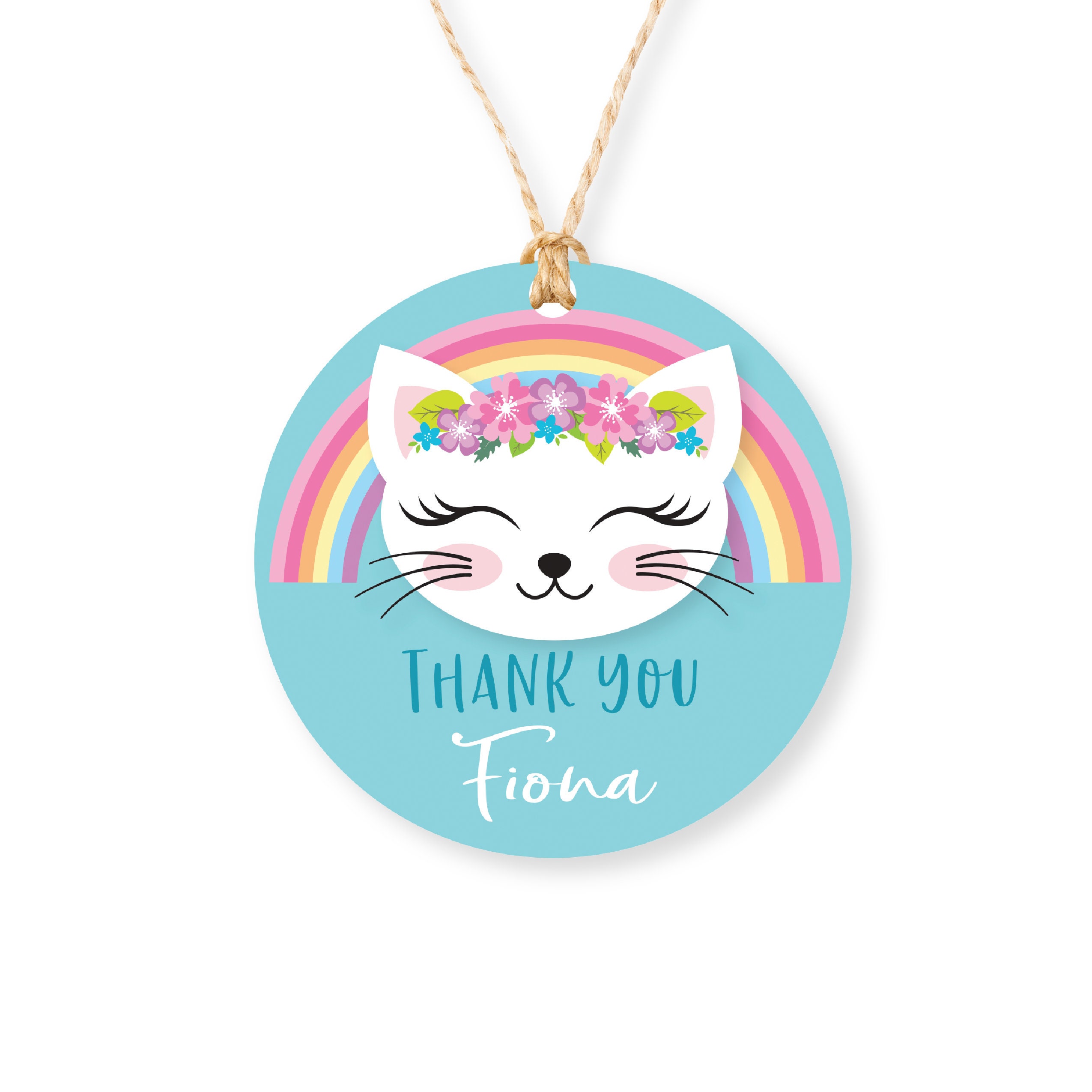 Rainbow Thank You Tags, Rainbow Party Favors, Printable