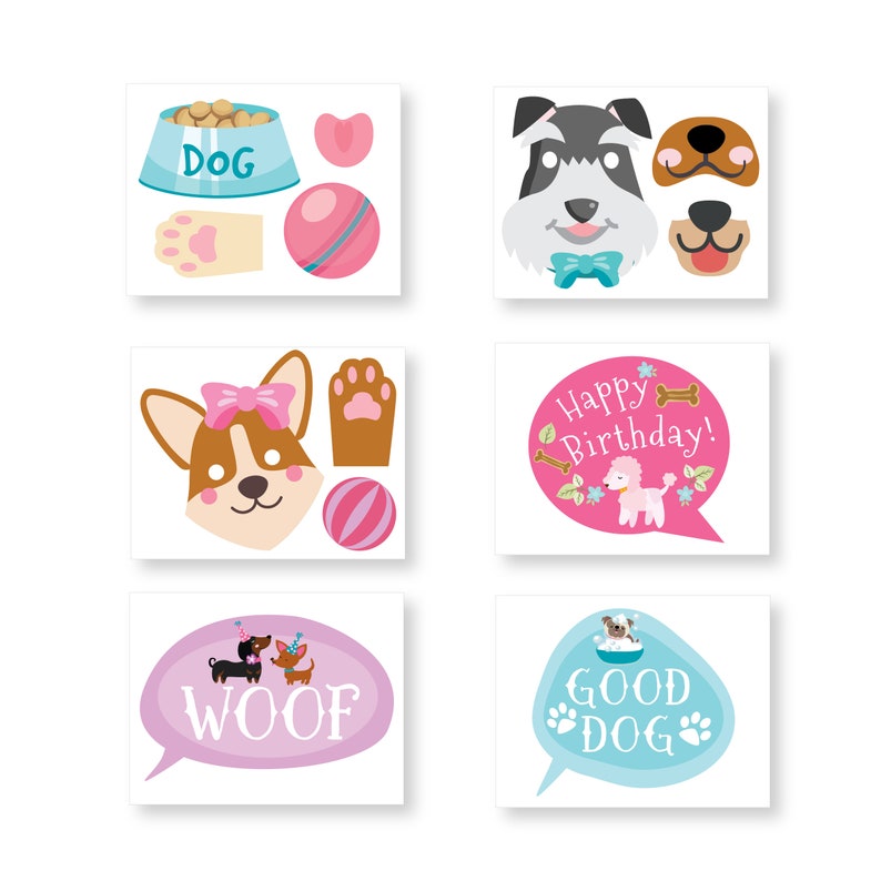 Dog Photo Booth Props Dog Puppy Birthday Props Instant Etsy