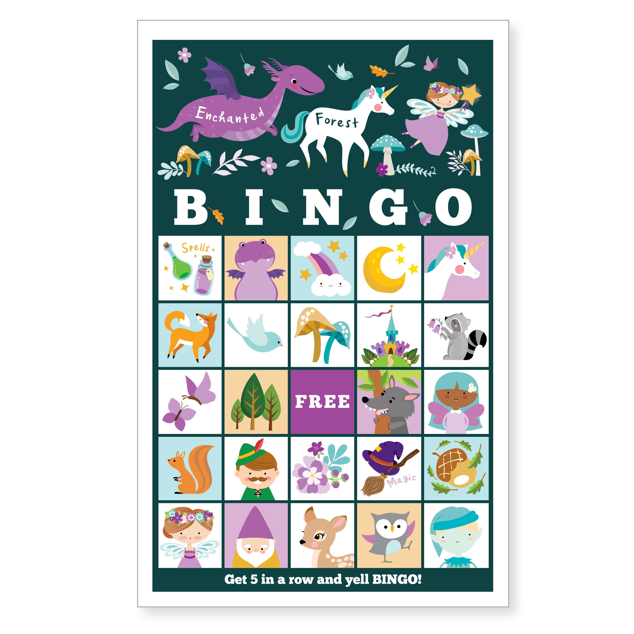 enchanted-forest-bingo-game-26-different-bingo-cards-fairy-dragon