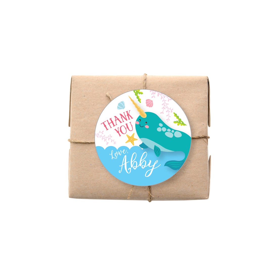 Narwhale Favor Tag Gift Tag Hang Tags Thank You Tags - Etsy