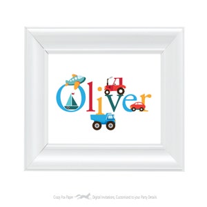 Boy's Name Art Printable Art Nursery Art DIY Art - Etsy