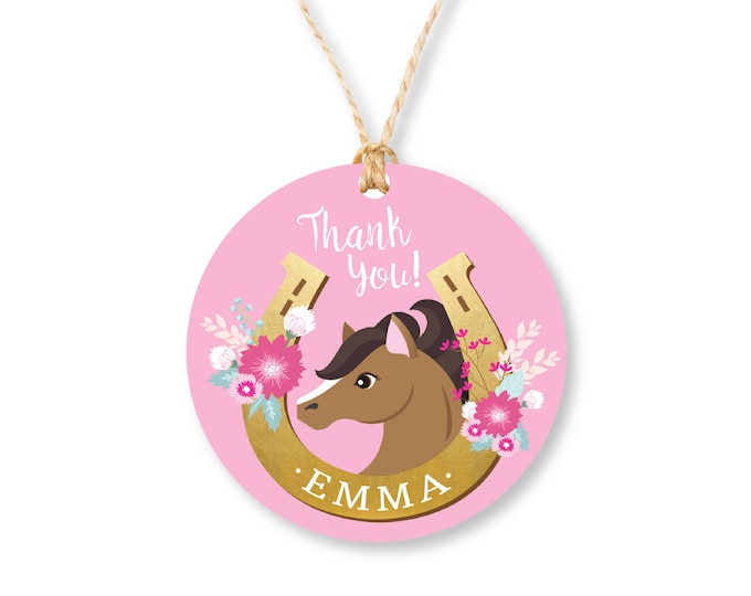 Horse Favor Thank You Tag, Gift Tag, Hang Tags, Pony, Horse, Cowgirl, Girls Birthday Party, Printable, Digital Files
