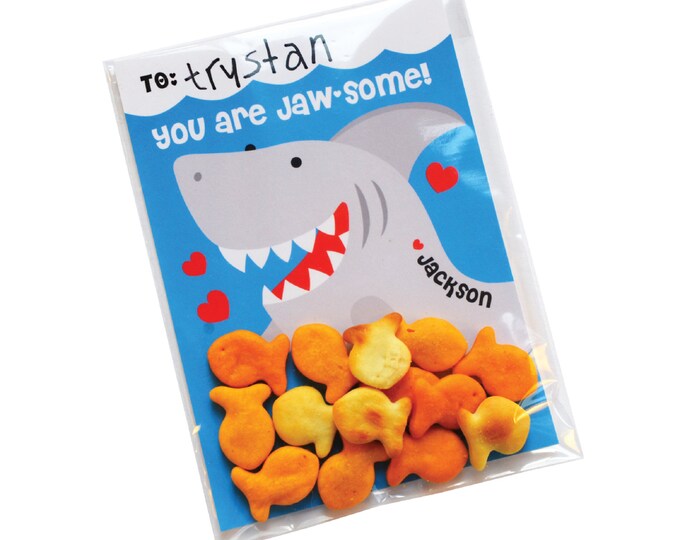 Shark, Valentines Day Cards, printable DIY Valentine classroom cards, custom text, Valentine for kids classroom, Valentine's Shark