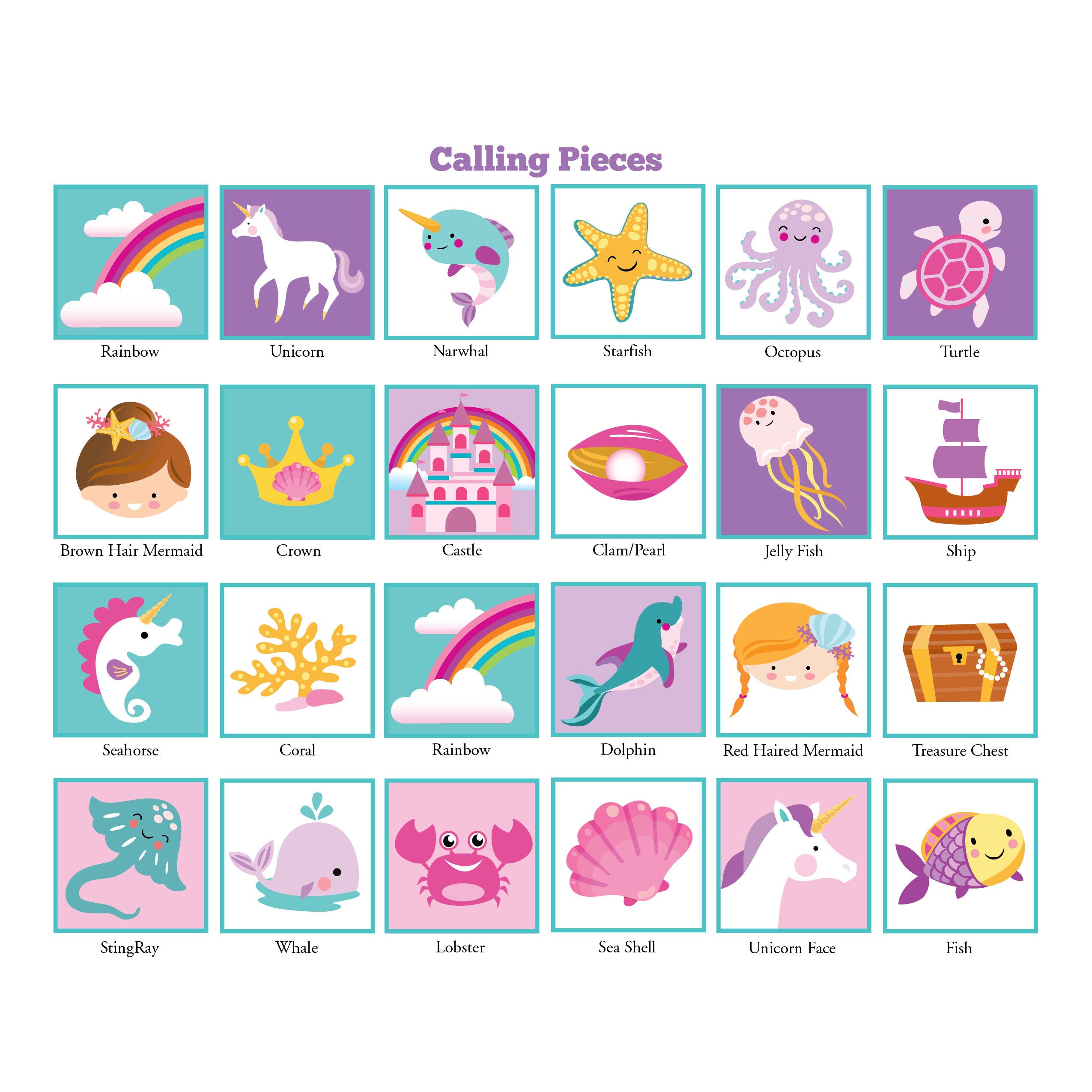 Mermaid Bingo Printable Free Mermaid Bingo Printable Free