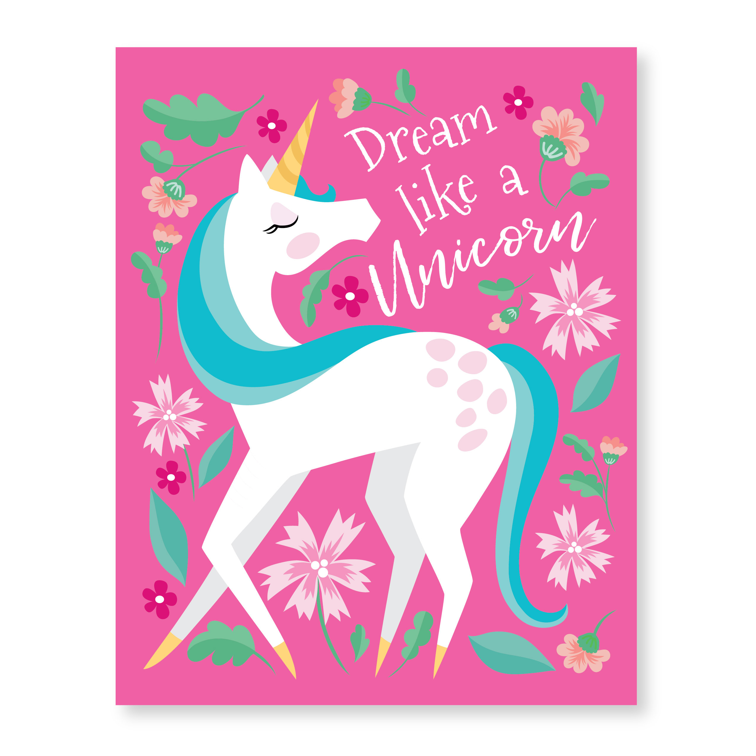 unicorn art print dream like a unicorn pink unicorn