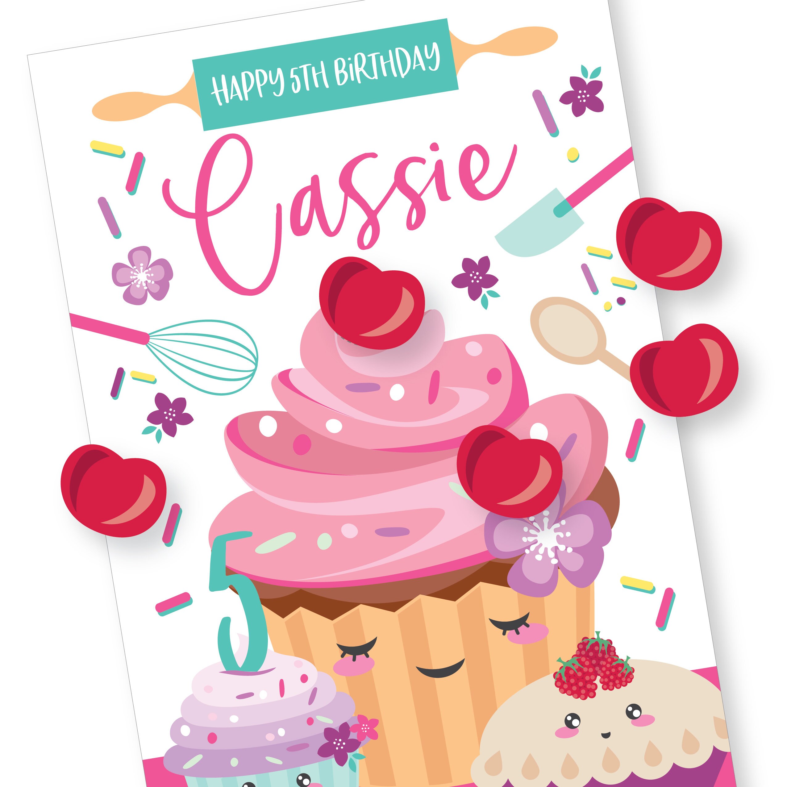 Pin the Cherry on the Cupcake Party Game, DIY party game for girls, Cupcake, Baking, Birthday