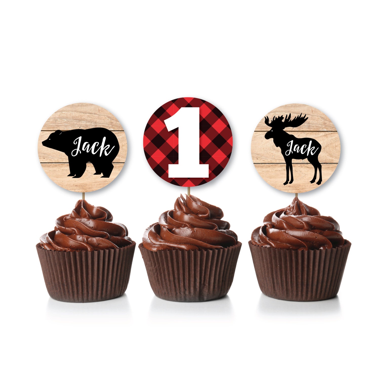 Lumberjack cupcake toppers or bunting Customized Printable | Etsy