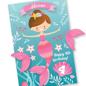Pin the Tail on the Mermaid Party Game, Customizable, (Digital Files) image 2