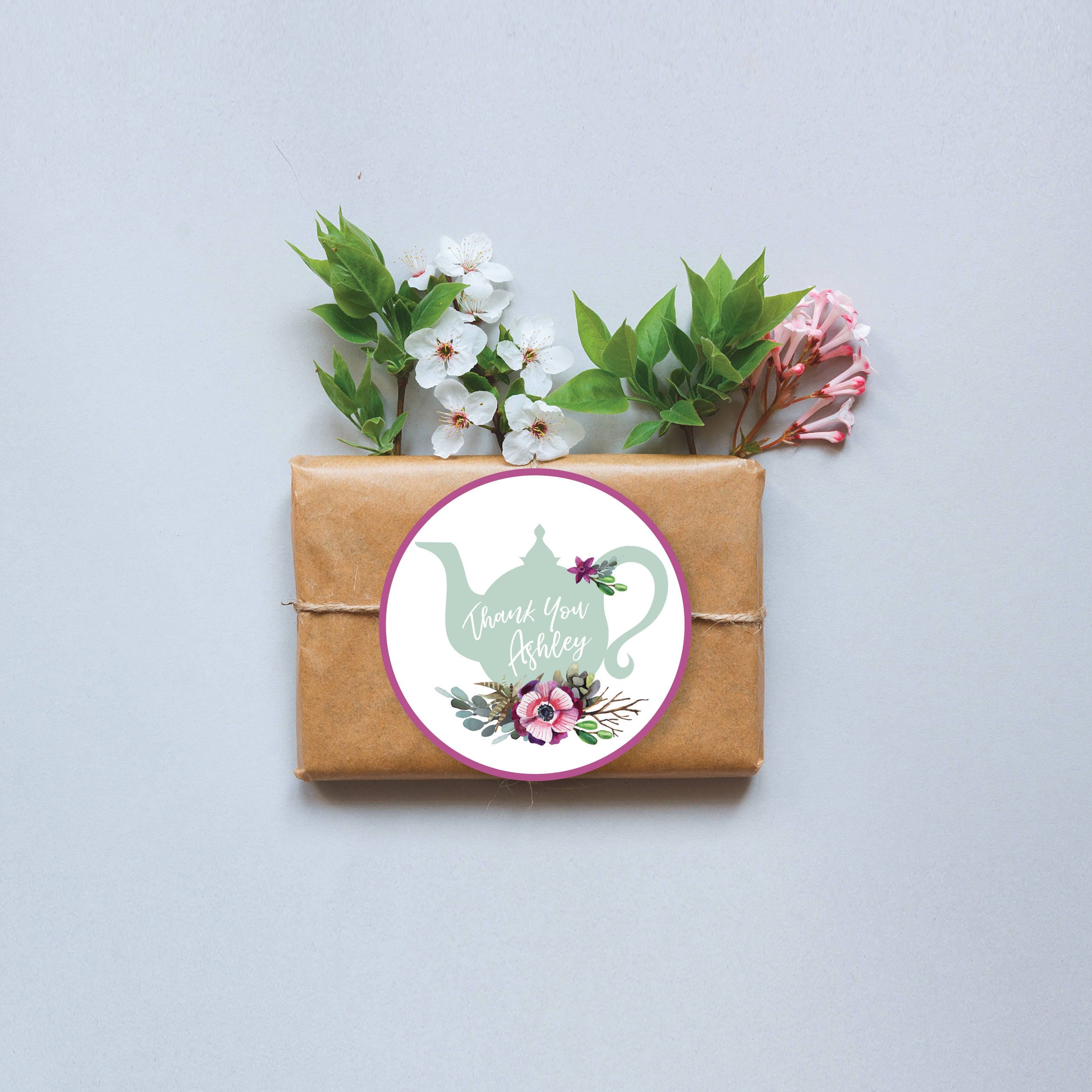 Tea Party Bridal Shower Favor Tags Baby Shower Gift Tags Printable Succulents Watercolor Bride Luncheon Summer Bridal Shower