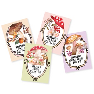Cartes de Saint-Valentin aux champignons, cartes de bricolage imprimables, Saint-Valentin en classe pour les enfants, champignon vénéneux, cartes de champignon, téléchargement immédiat pour imprimante personnelle