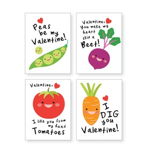Vegetable Valentine's Day Cards, Classroom Valentines (printable DIY ...