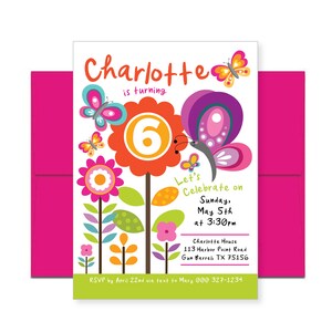 Butterfly Invitation, Flutter Party, WE EDIT, You PRINT, Custom Text, Printable Digital File image 1