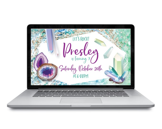 Geode Facebook Event Header, Geode Birthday, Crystal, Rock Party, Customized Facebook Cover, WE EDIT, You Upload, Custom Text, Digital File