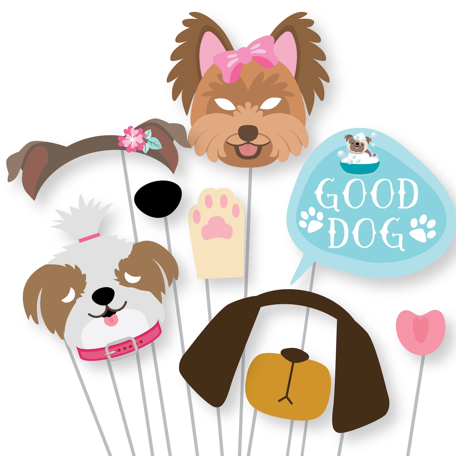 Dog Photo Booth Props Dog Puppy Birthday Props Instant Etsy