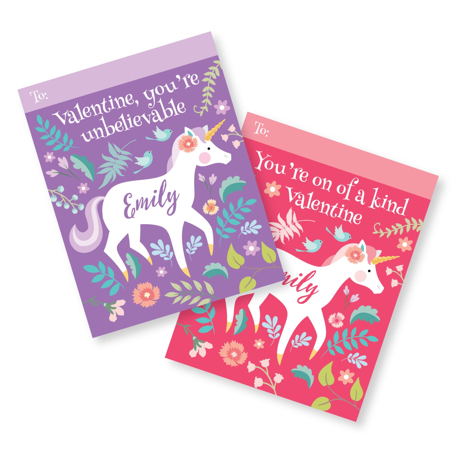 Unicorn Valentines Day Cards - printable DIY card ...