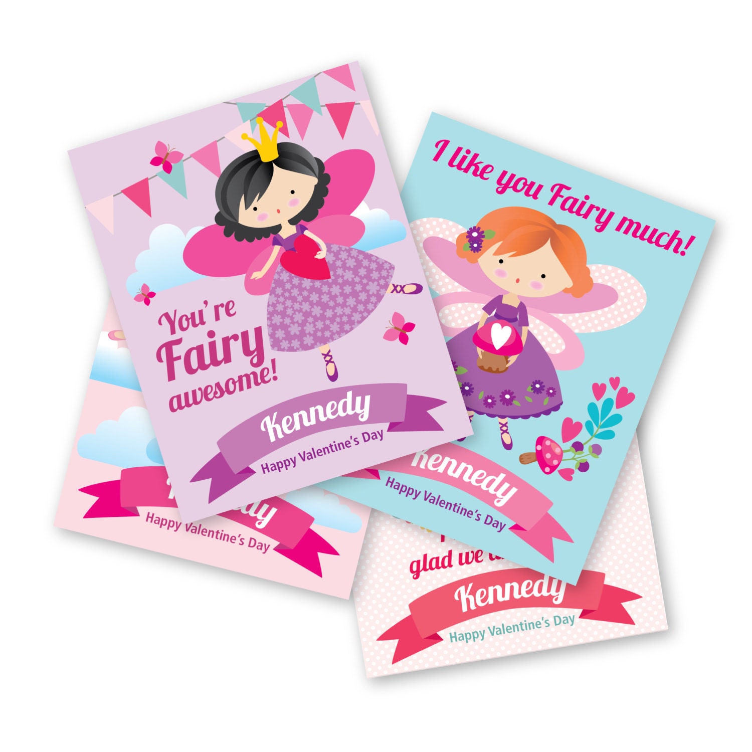 Fairy Valentine s Day Cards Printable DIY Card Classroom Valentine Printable Custom Text