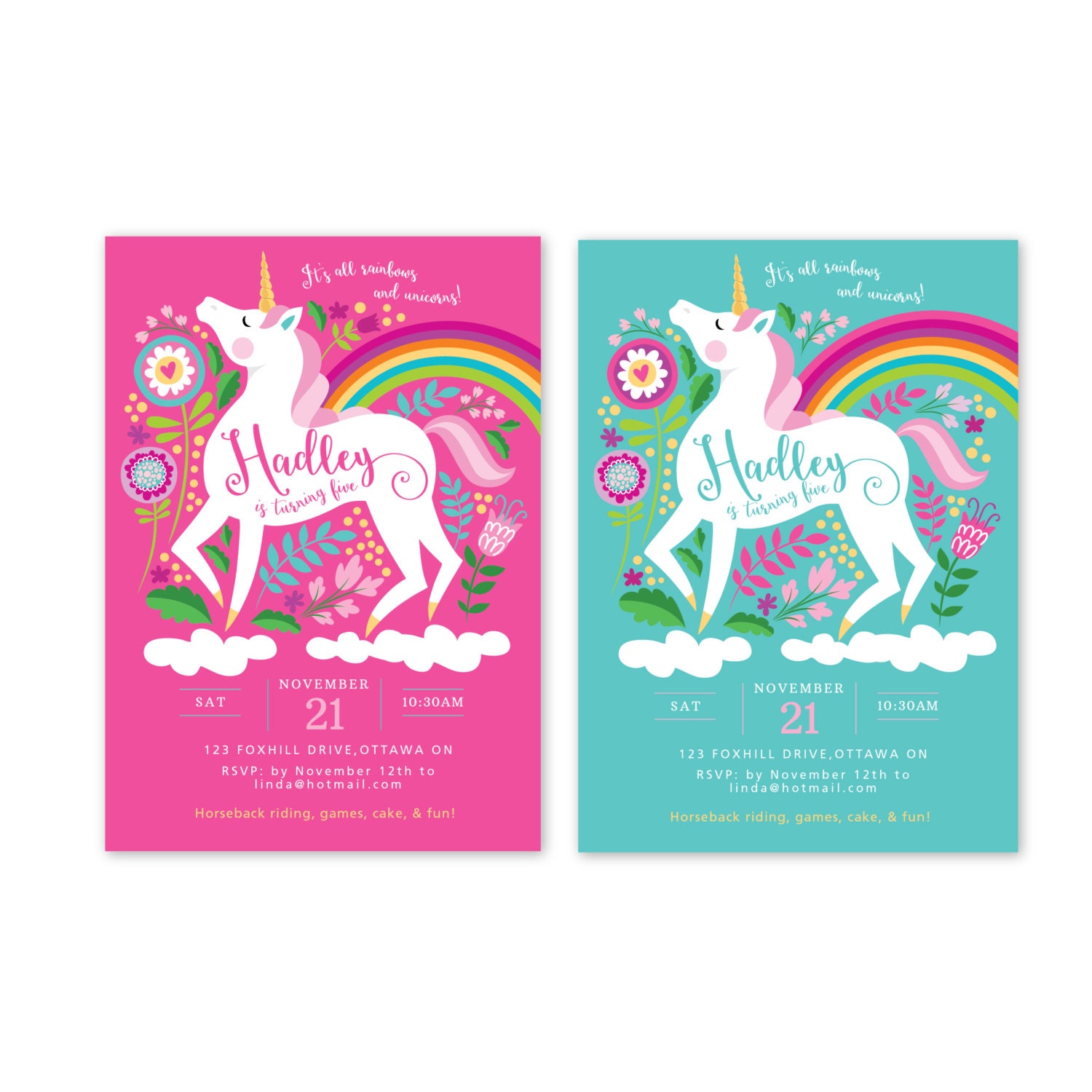 Printable Unicorn Invitations Diy