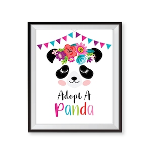 Adopt a Panda / Certificate / Adoption Sign /  Panda Birthday Party / Digital Adoption Kit / Digital File, Instant Download