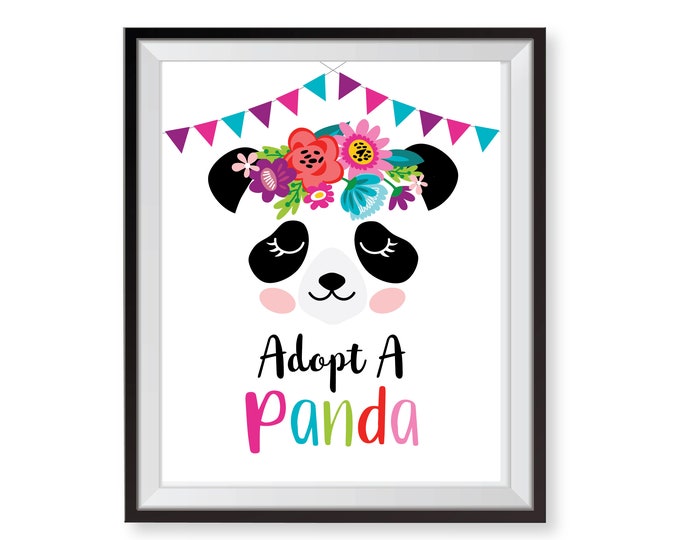 Adopt a Panda / Certificate / Adoption Sign /  Panda Birthday Party / Digital Adoption Kit / Digital File, Instant Download