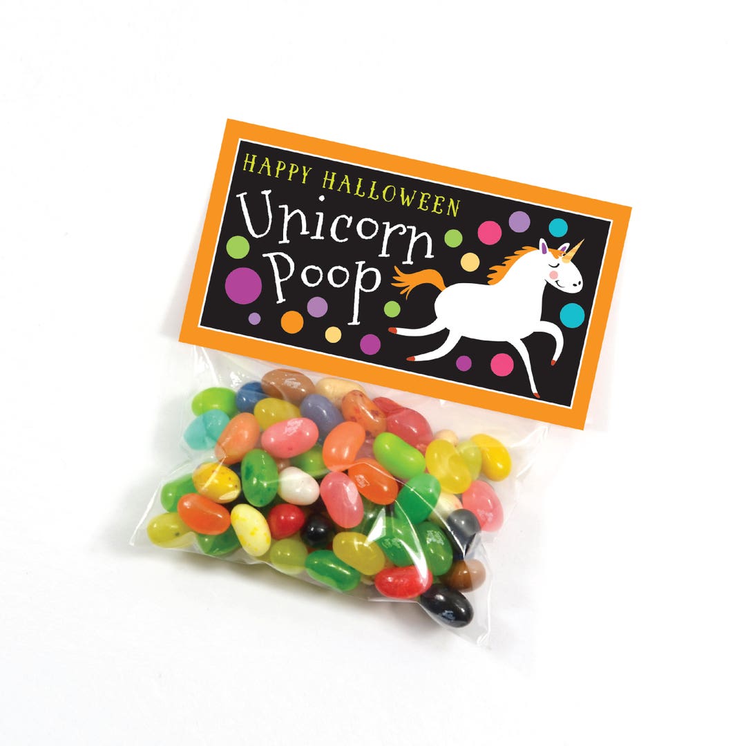 Unicorn Poop, Unicorn Party Treat Bag Topper Halloween Party, Unicorn ...