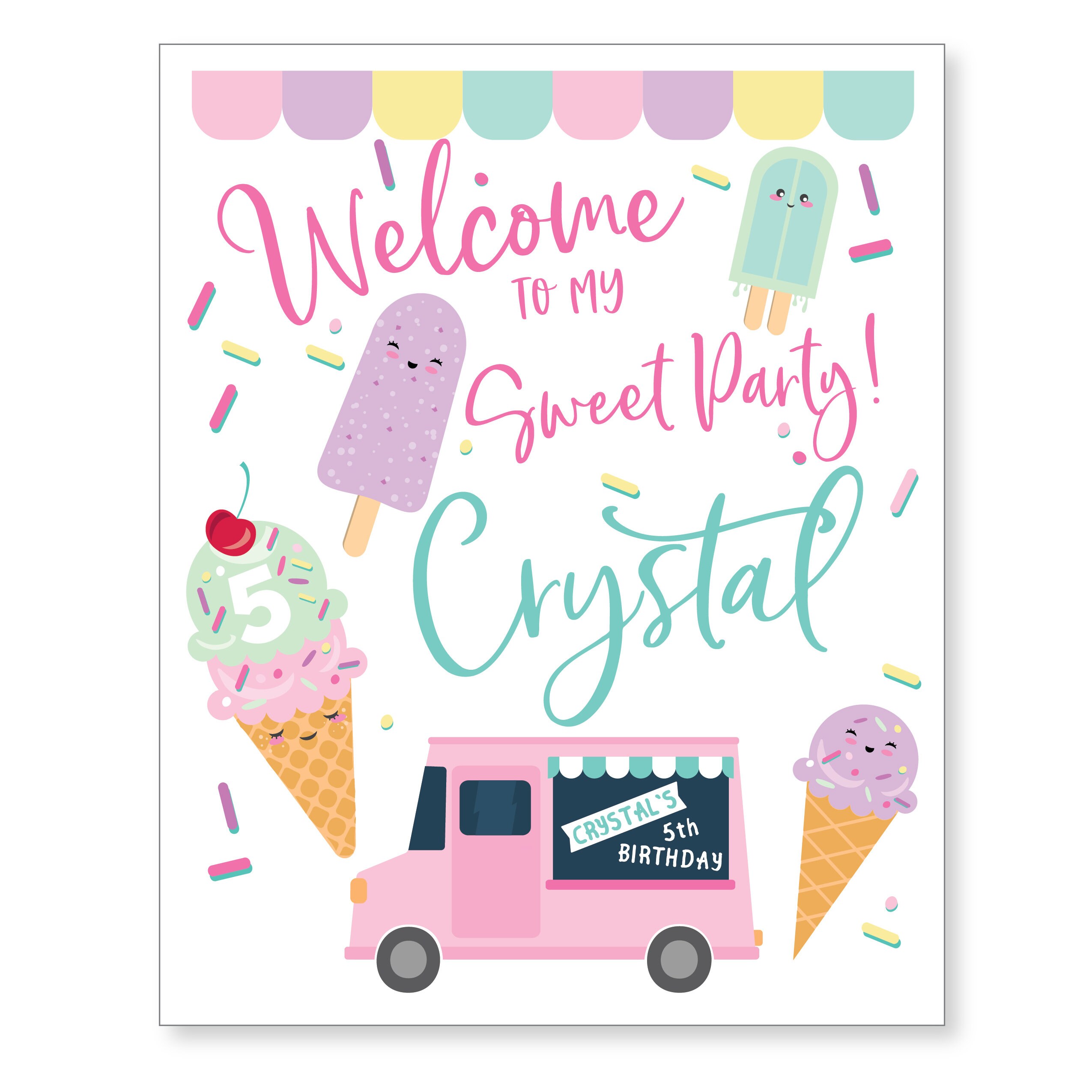 Ice Cream Social Baby Shower Favor Tags