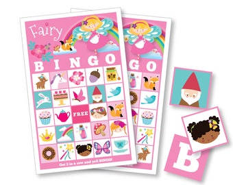 Fairy BINGO Game - Girl's Printable Bingo Game - Bingo Game for Girls - Fairy Tea Party Party Game - Girls Fairy Bingo - Instant Download
