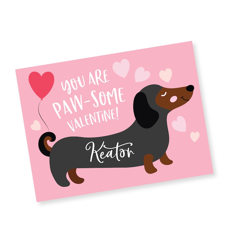 Dachshund Valentines Day Card Printable Digital Files - Etsy