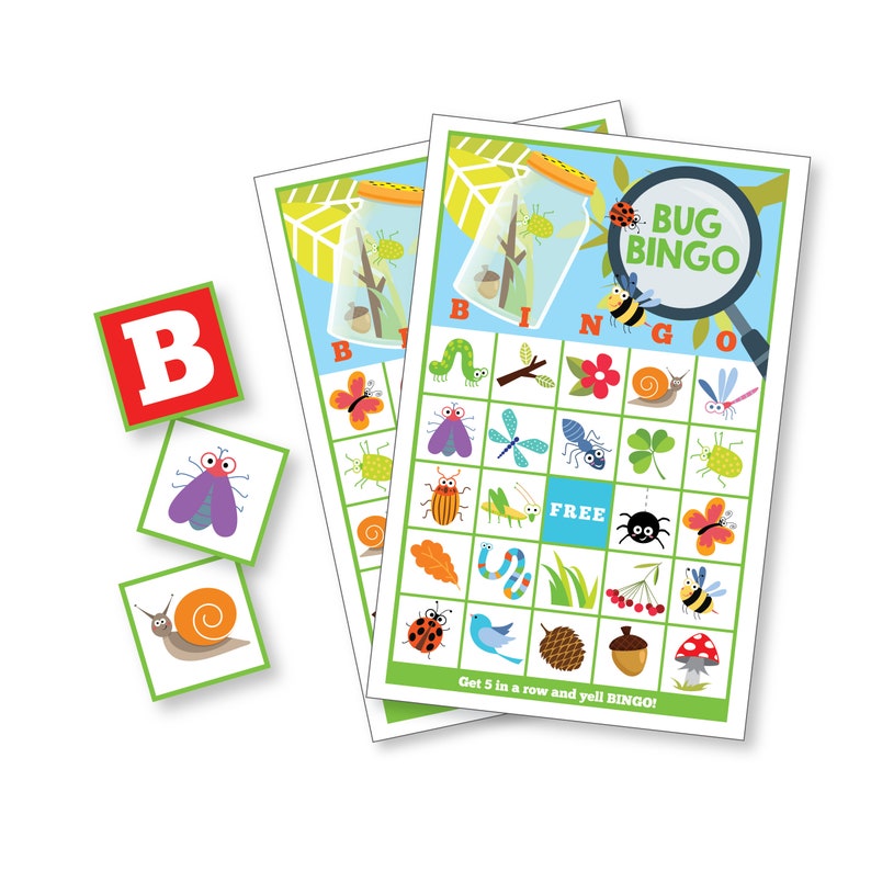 Bug BINGO Game Kid's Printable Bingo Game Bingo Game for Kids Bug & Nature Instant Download image 1