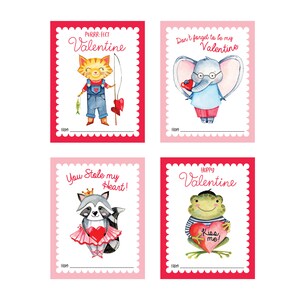 Cartes de Saint-Valentin animaux mignons, carte bricolage imprimable, Saint-Valentin en classe pour enfants, cartes animaux à téléchargement immédiat image 3