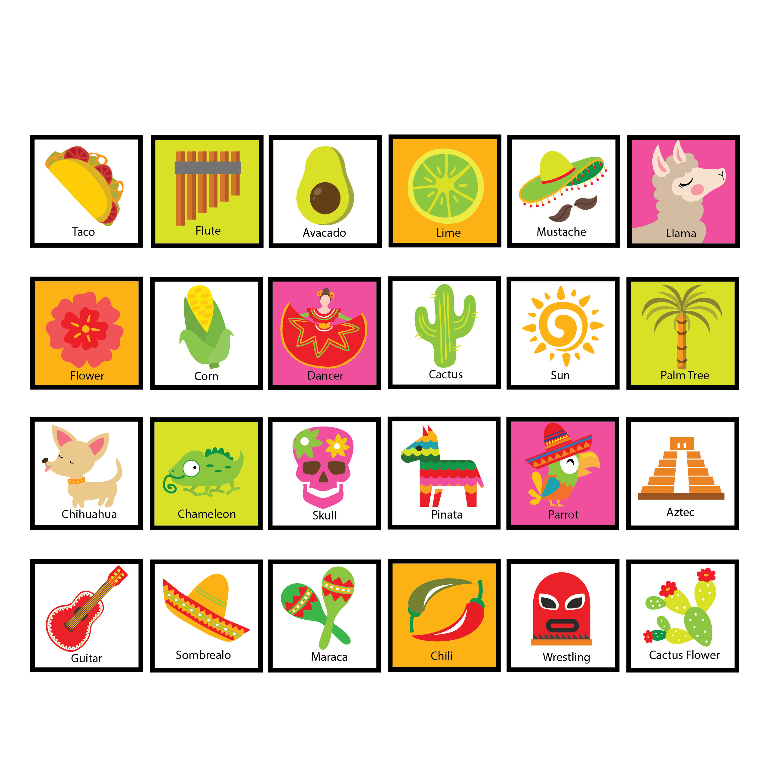 Fiesta BINGO Game Kid's Printable Bingo Game Bingo