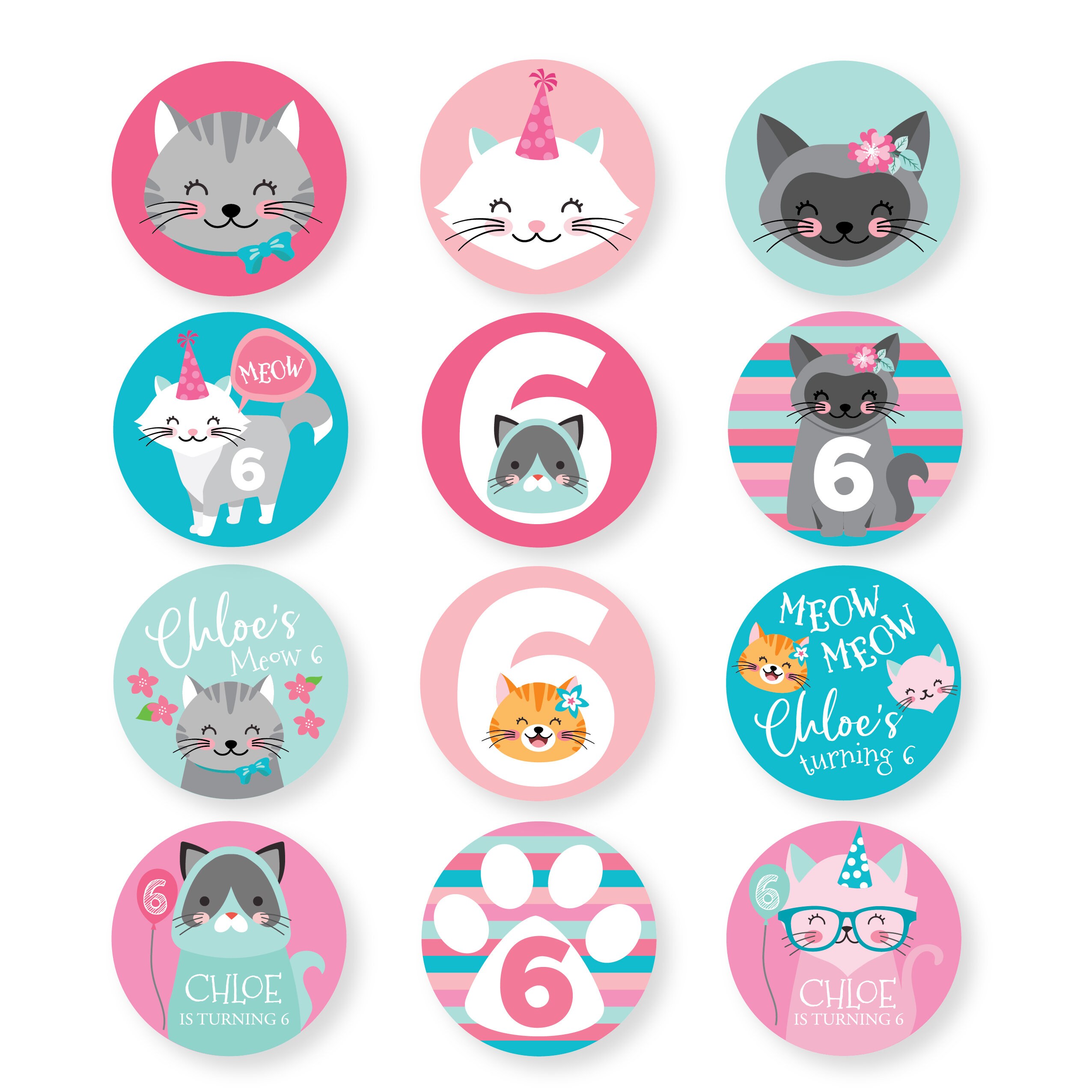 Cat Cupcake Toppers Kitty Kitten Girls Birthday Party Kitten Cake Toppers WE EDIT You Cat Cupcake Toppers Kitty Kitten Girls Birthday Party Kitten Cake Toppers WE EDIT You