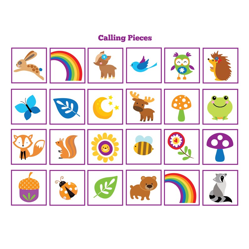 Rainbow Unicorn BINGO Game Kid's Printable Bingo Game | Etsy