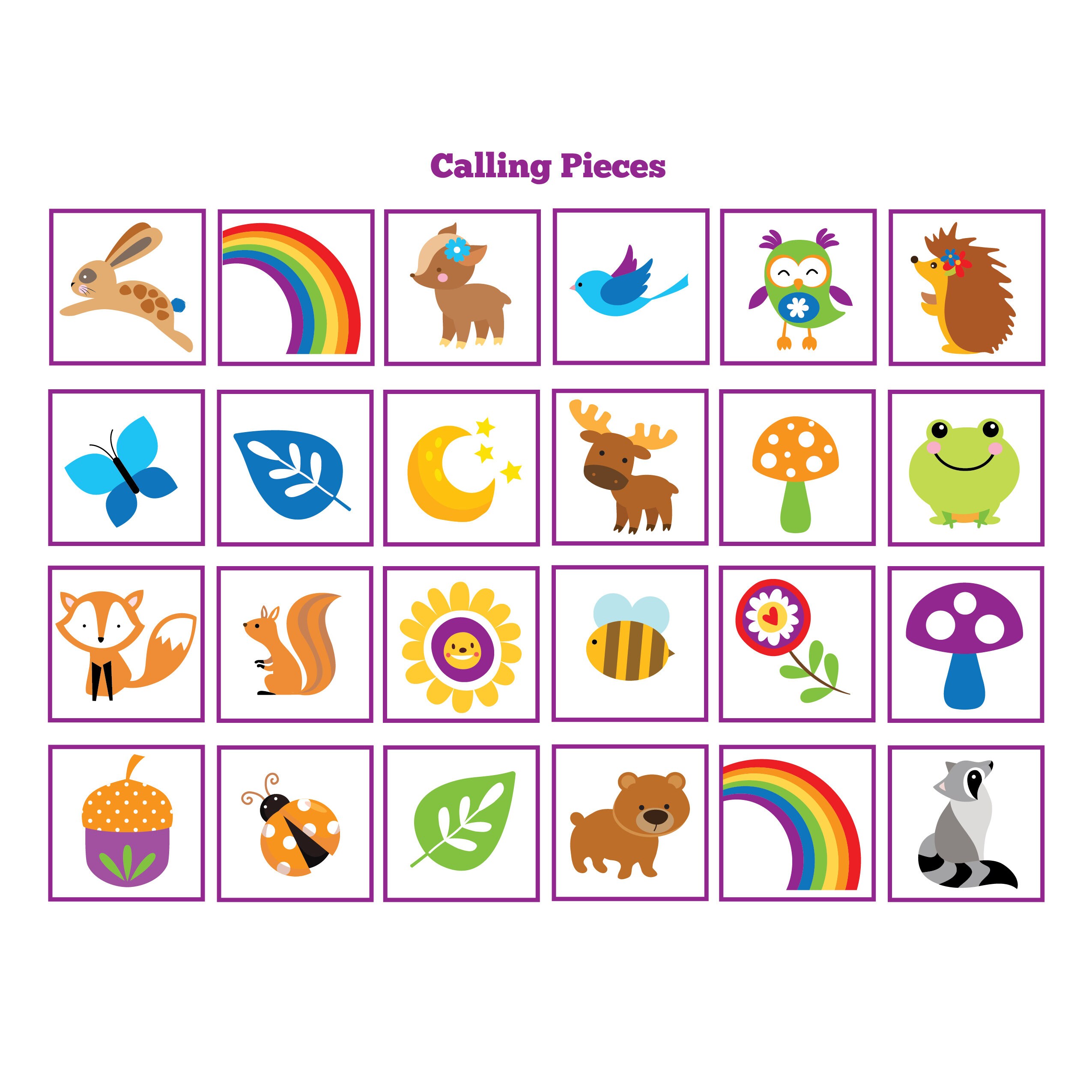 rainbow unicorn bingo game kid s printable bingo game bingo game for kids rainbow unicorn game digital files