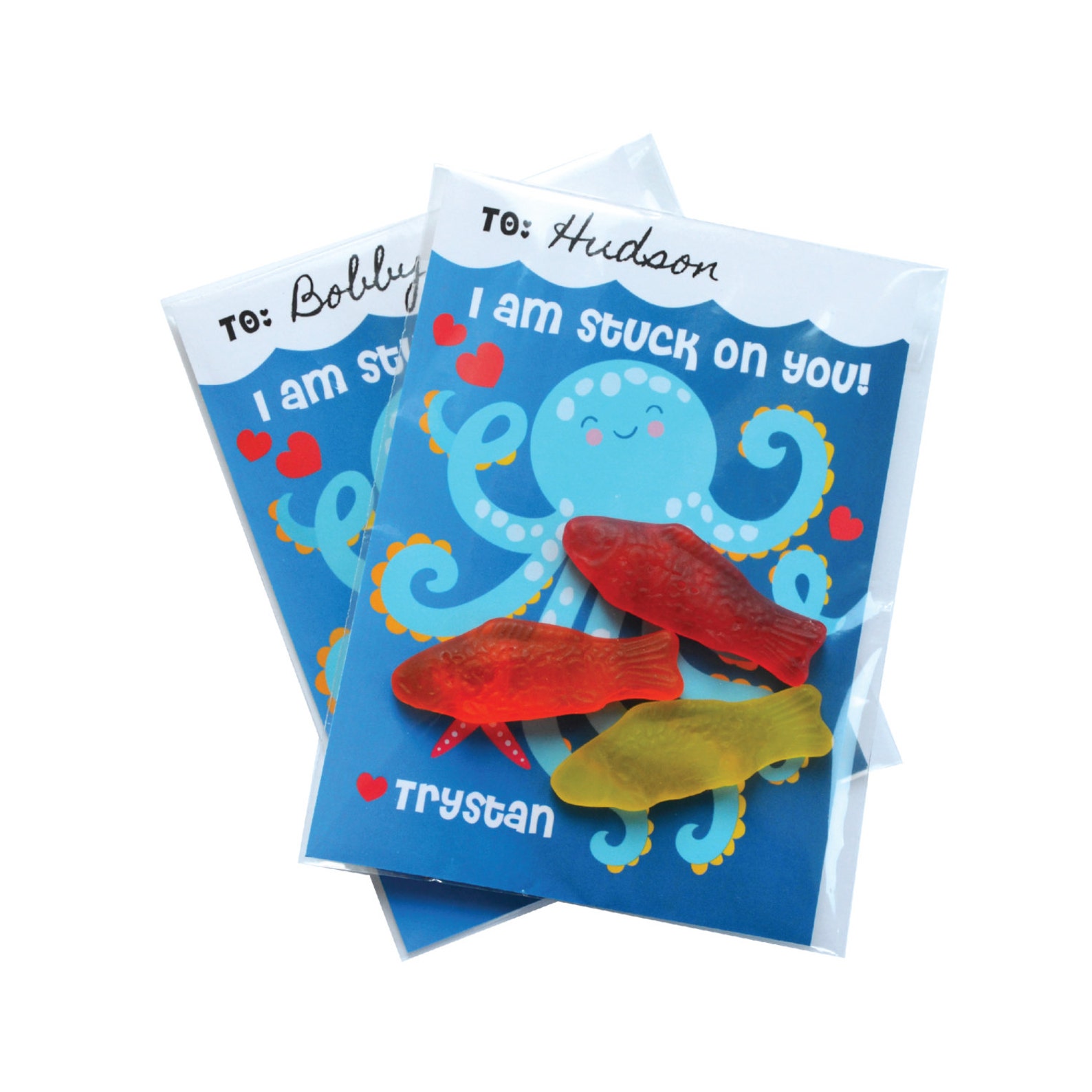 Valentines Day Octopus Cards Printable DIY Valentine | Etsy