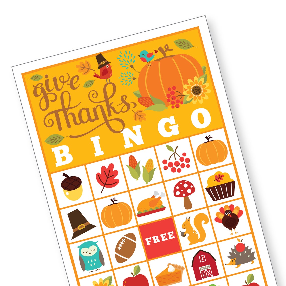 Thanksgiving BINGO Game Kid's Printable Bingo Game Etsy